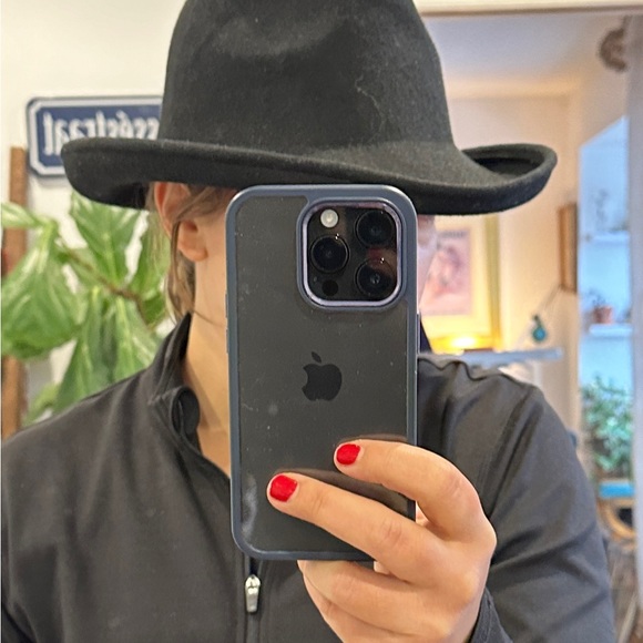 Black vintage felt fedora - Picture 3 of 7